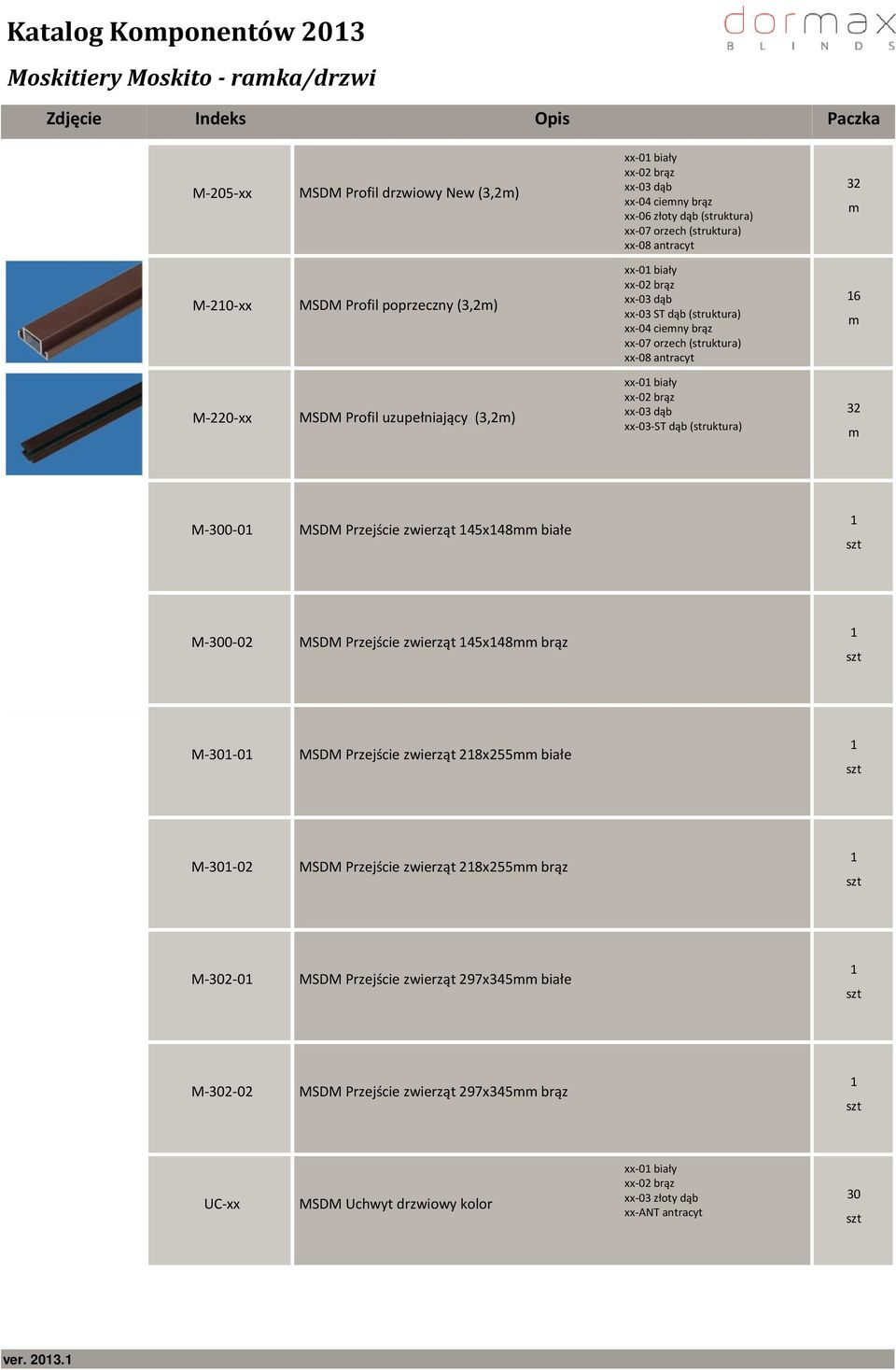 (struktura) 32 M 0 0 MSDM Przejście zwierząt 45x48 białe M 0 02 MSDM Przejście zwierząt 45x48 brąz M 0 MSDM Przejście zwierząt 28x255 białe M 02 MSDM Przejście