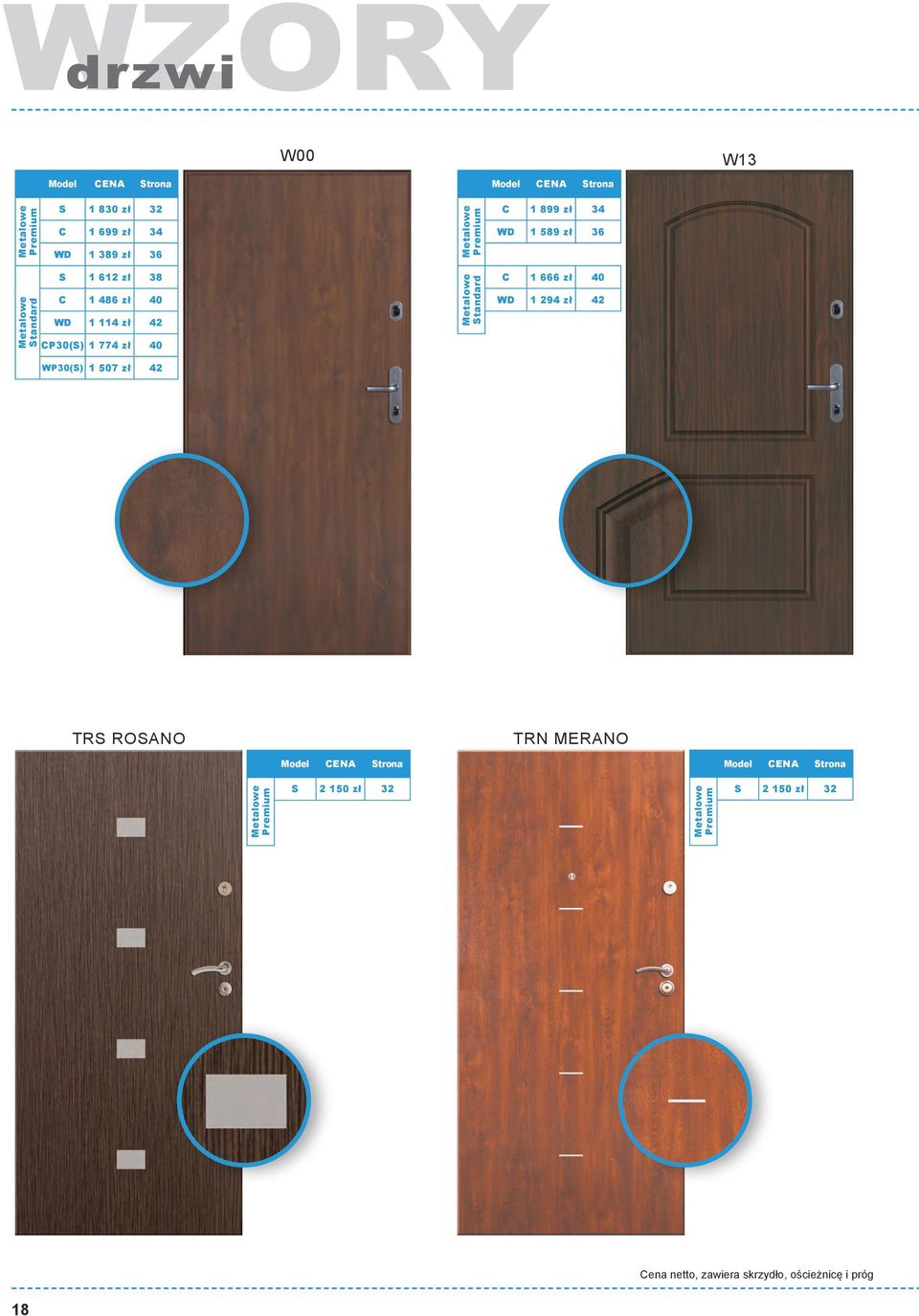 40 Metalowe C 1 666 zł 40 WD 1 294 zł 42 WP30(S) 1 507 zł 42 TRS ROSANO TRN MERANO
