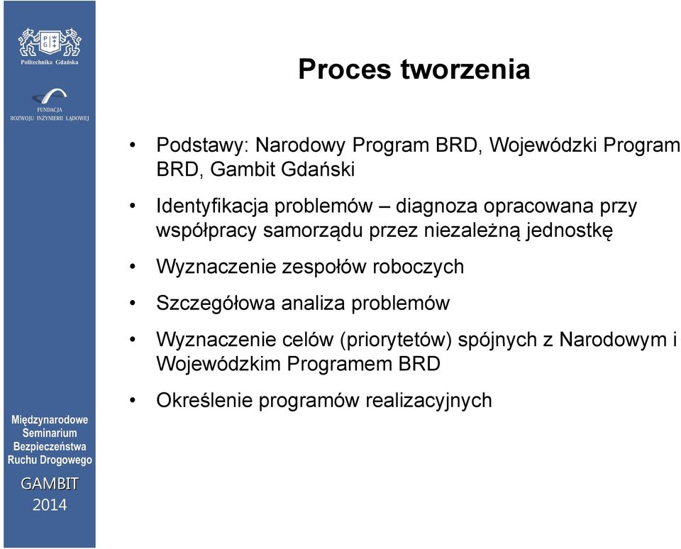 jednostkę Wyznaczenie zespołów roboczych Szczegółowa analiza problemów Wyznaczenie celów