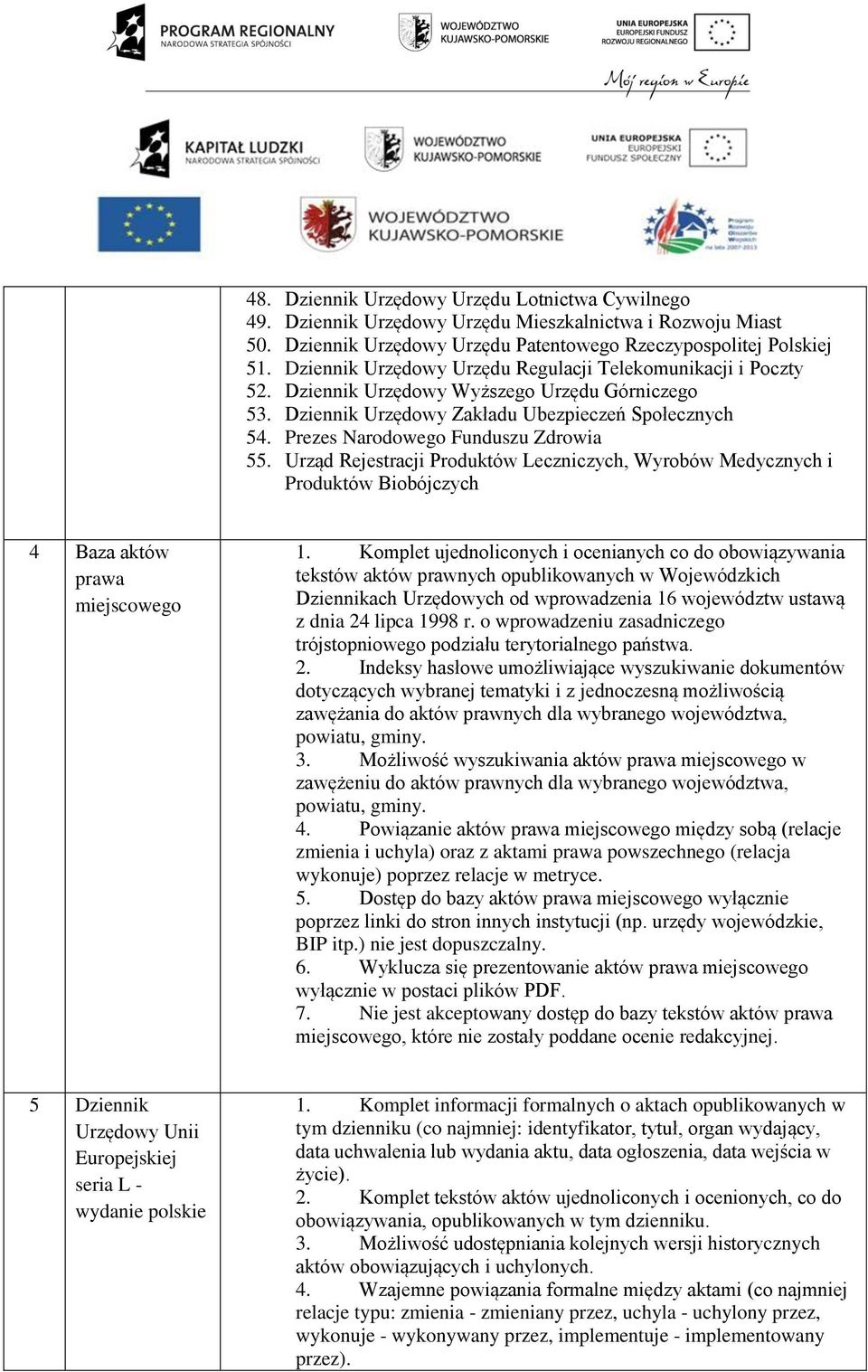 Prezes Narodowego Funduszu Zdrowia 55. Urząd Rejestracji Produktów Leczniczych, Wyrobów Medycznych i Produktów Biobójczych 4 Baza aktów prawa miejscowego 1.