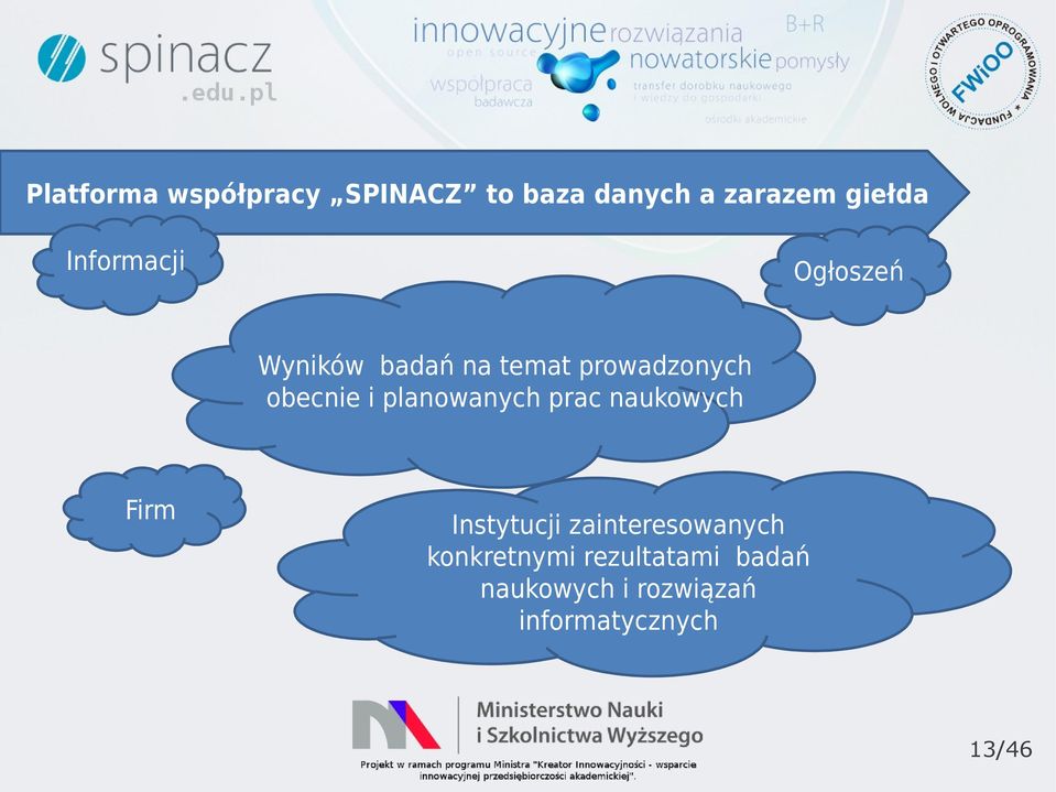 obecnie i planowanych prac naukowych Firm Instytucji