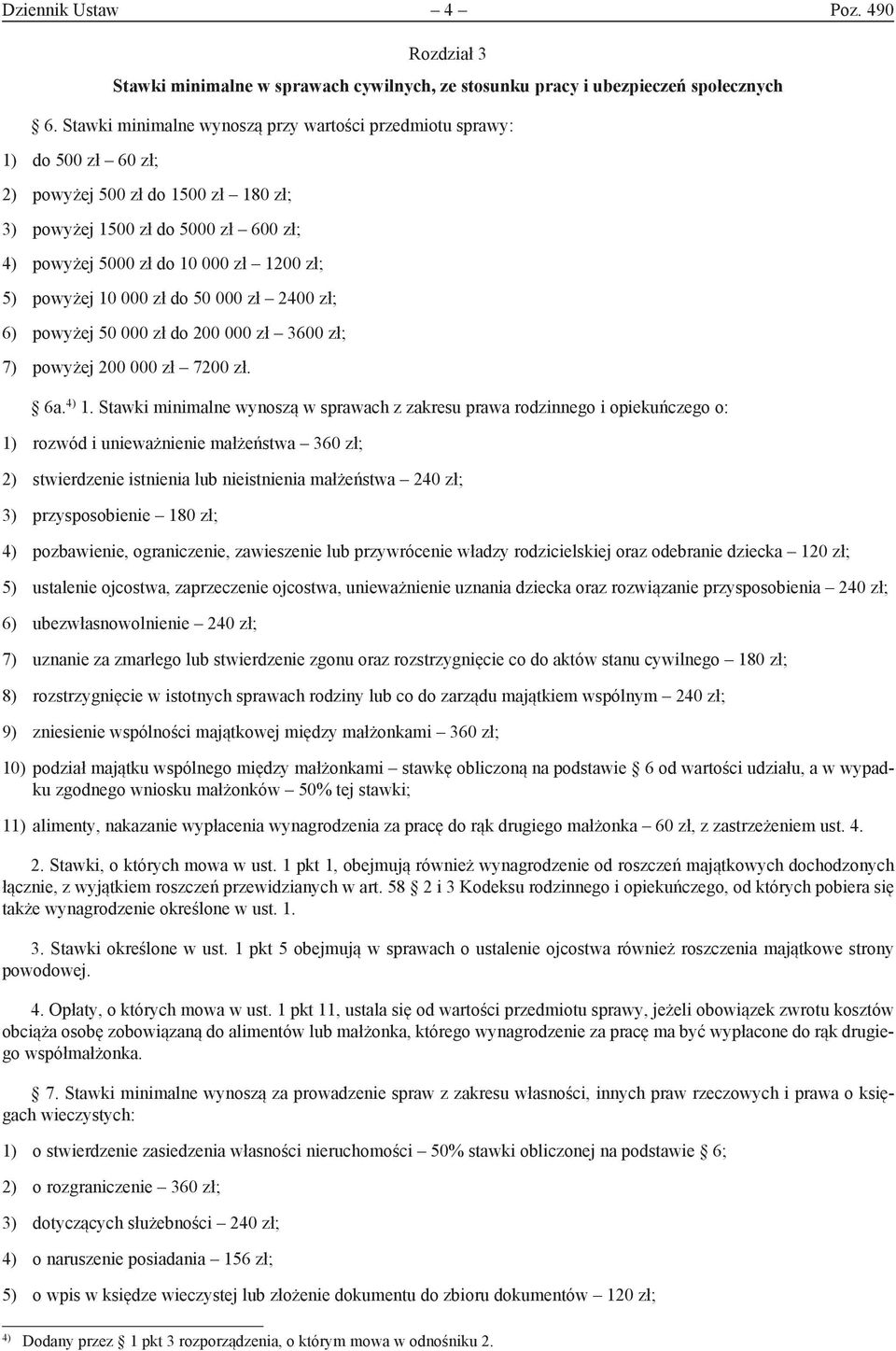 powyżej 10 000 zł do 50 000 zł 2400 zł; 6) powyżej 50 000 zł do 200 000 zł 3600 zł; 7) powyżej 200 000 zł 7200 zł. 6a. 4) 1.