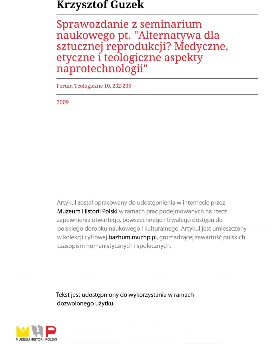 "Alternatywa dla sztucznej reprodukcji?