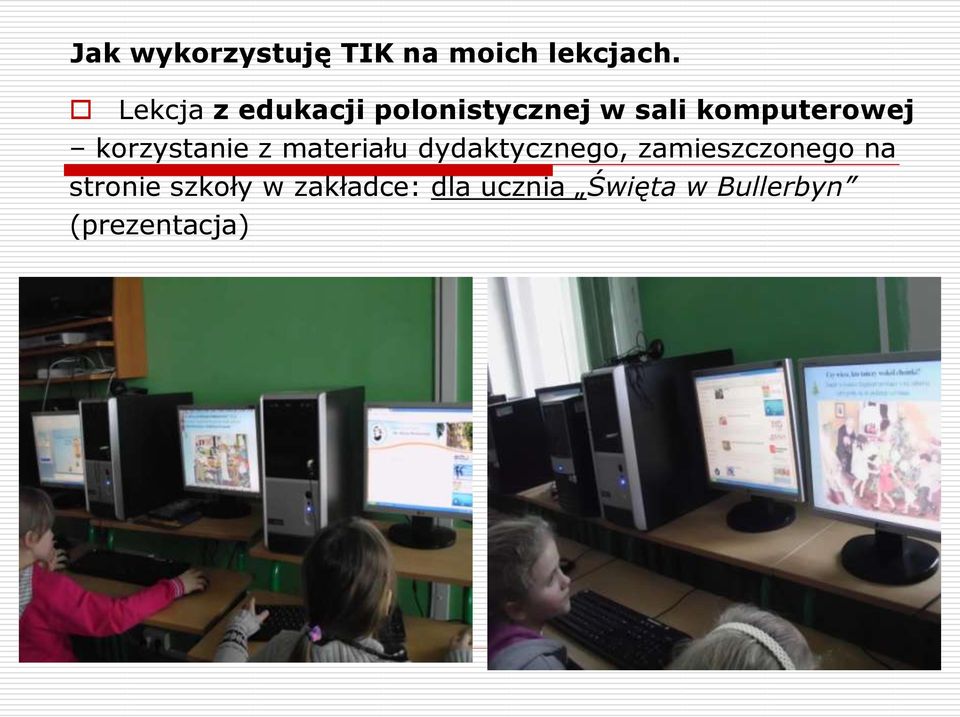 korzystanie z materiału dydaktycznego, zamieszczonego