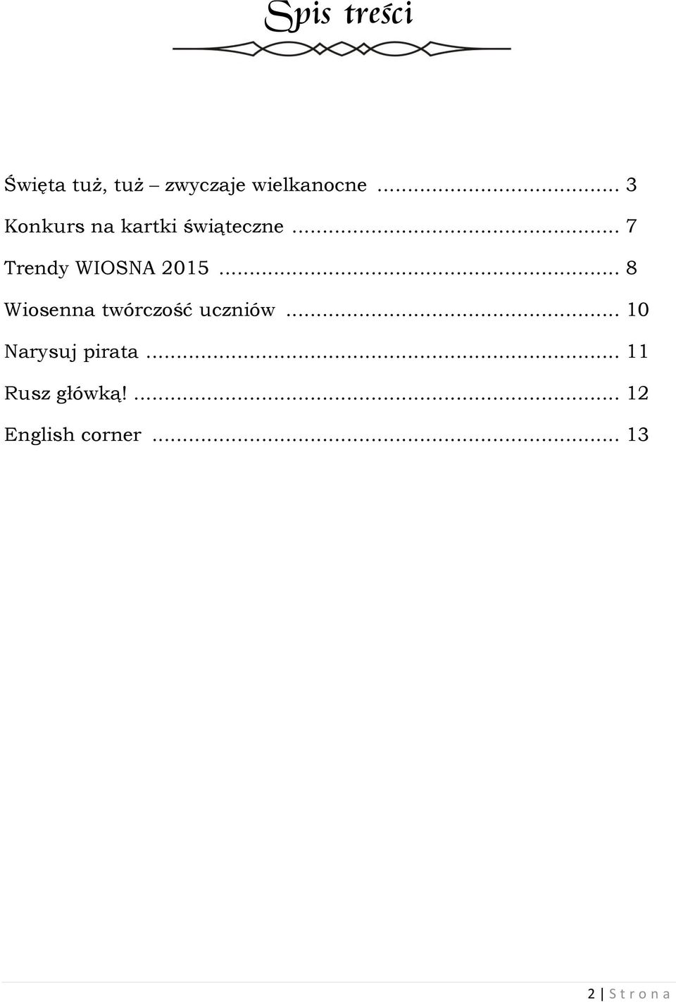 .. 7 Trendy WIOSNA 2015... 8 Wiosenna twórczość uczniów.