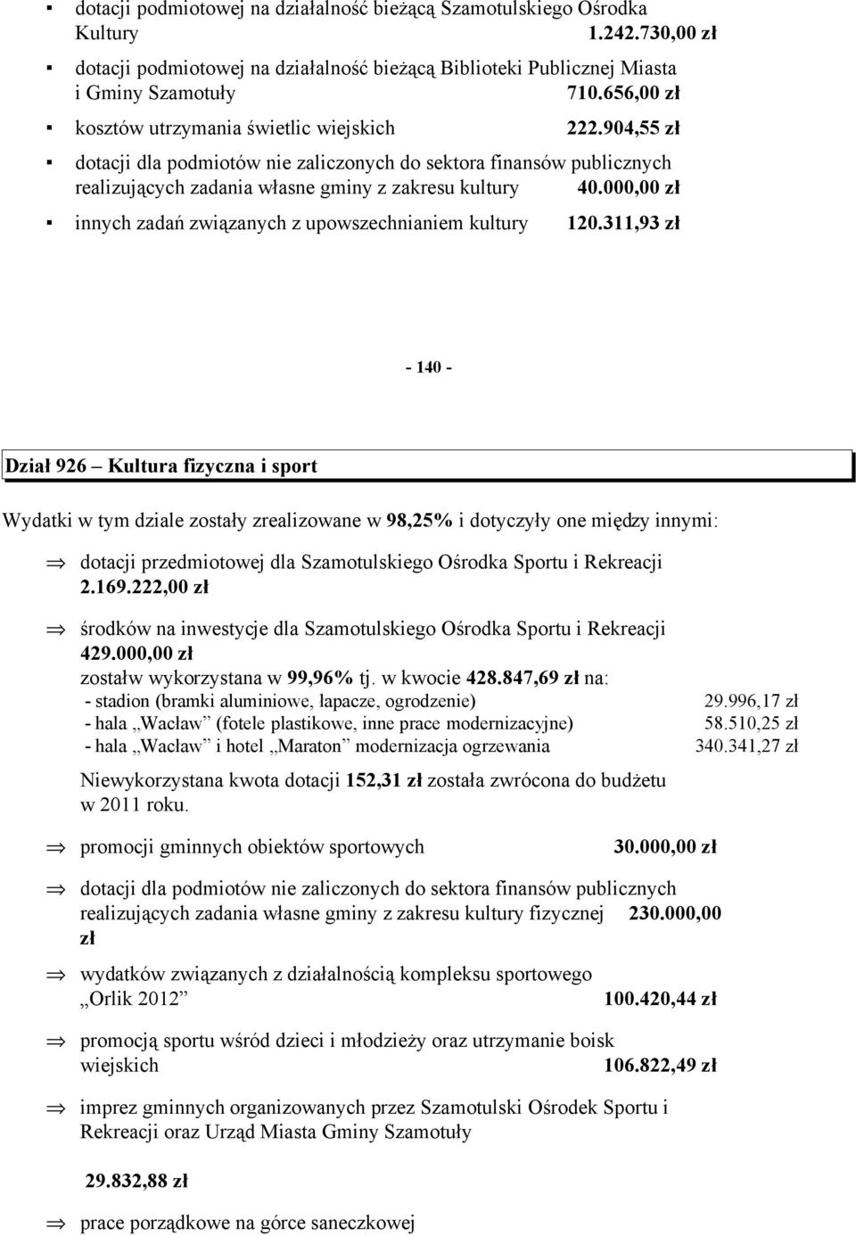 000,00 zł innych zadań związanych z upowszechnianiem kultury 120.