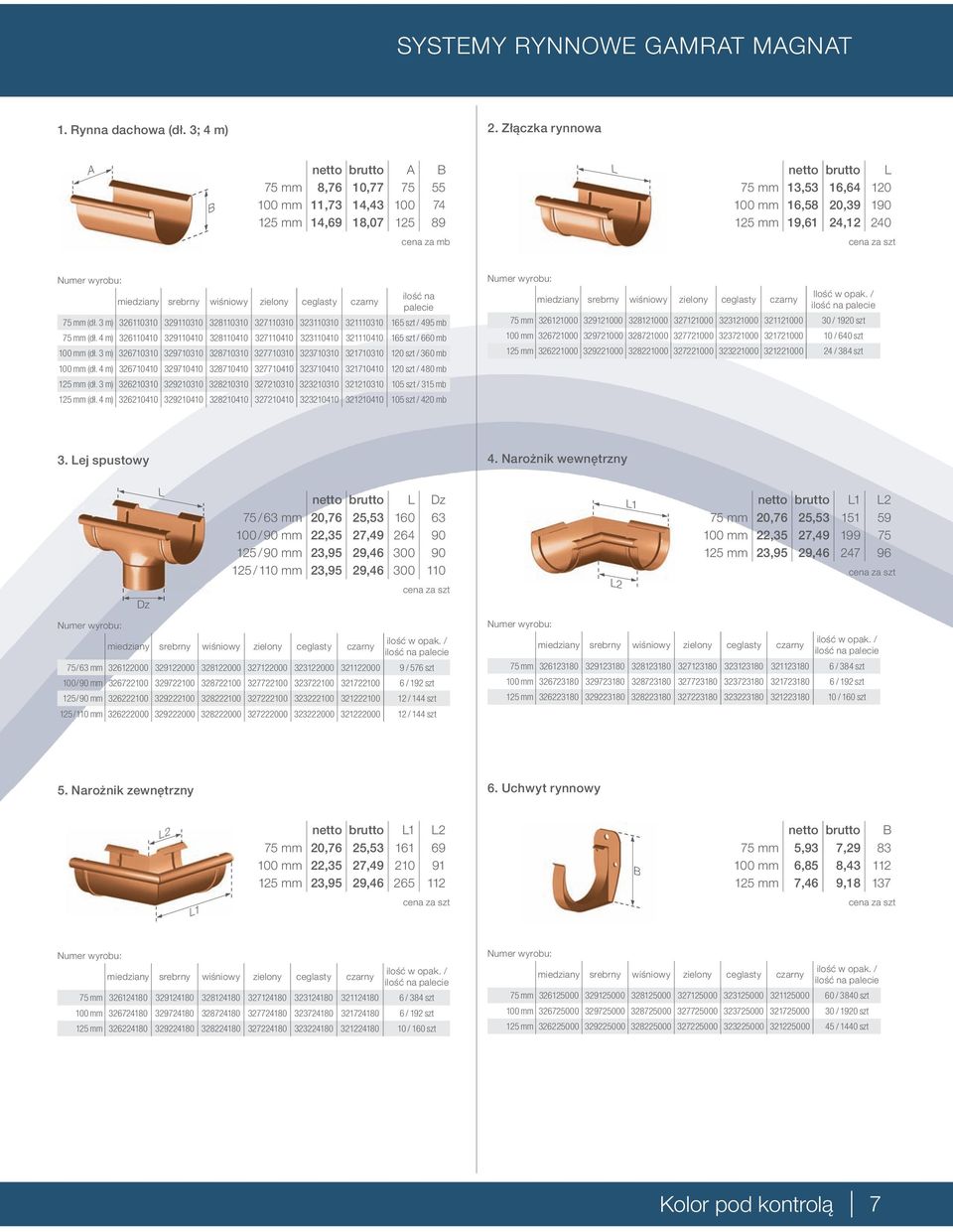 (dł. 3 m) 326110310 329110310 328110310 327110310 323110310 321110310 165 szt / 495 mb 75 mm (dł. 4 m) 326110410 329110410 328110410 327110410 323110410 321110410 165 szt / 660 mb 100 mm (dł.