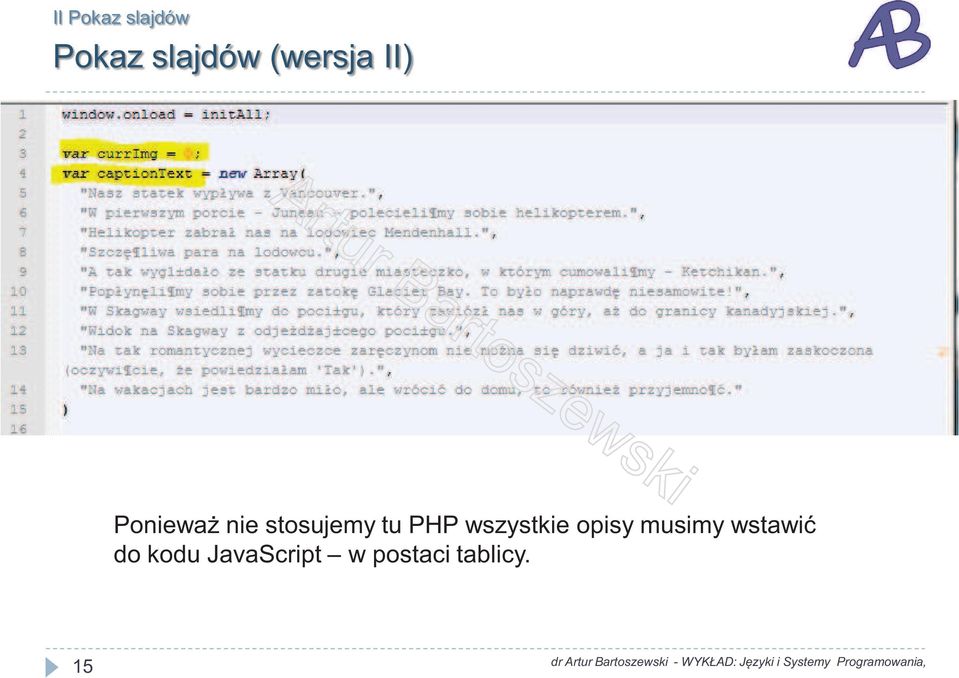 tu PHP wszystkie opisy musimy