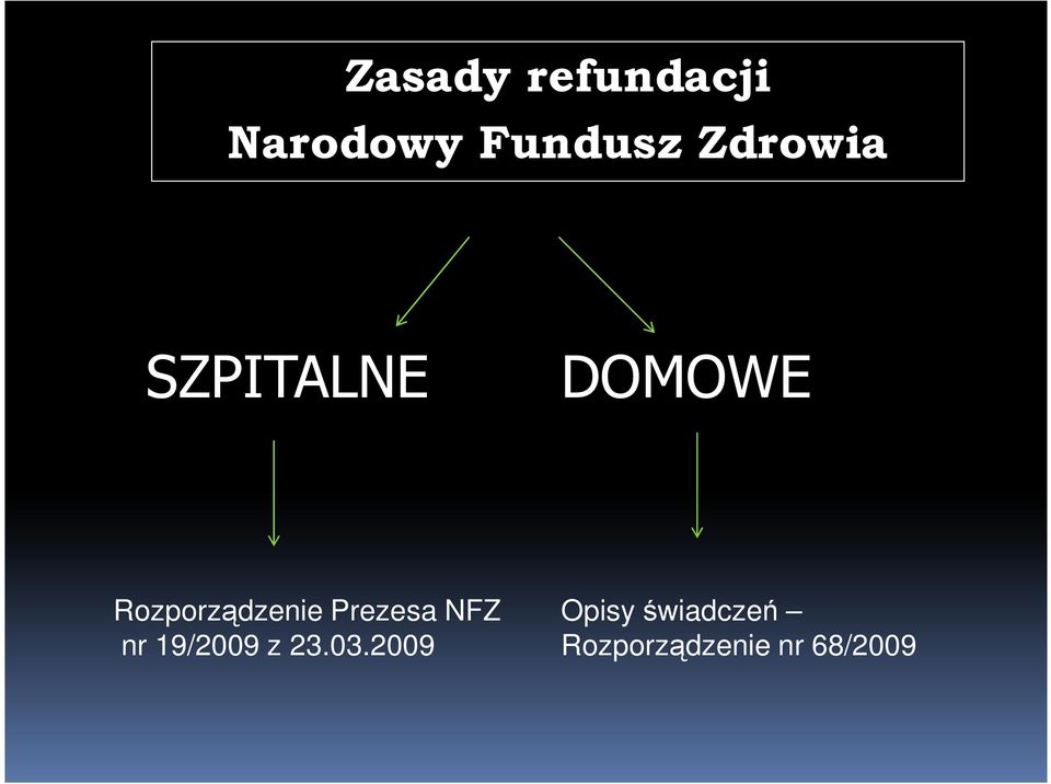 Rozporządzenie Prezesa NFZ nr 19/2009