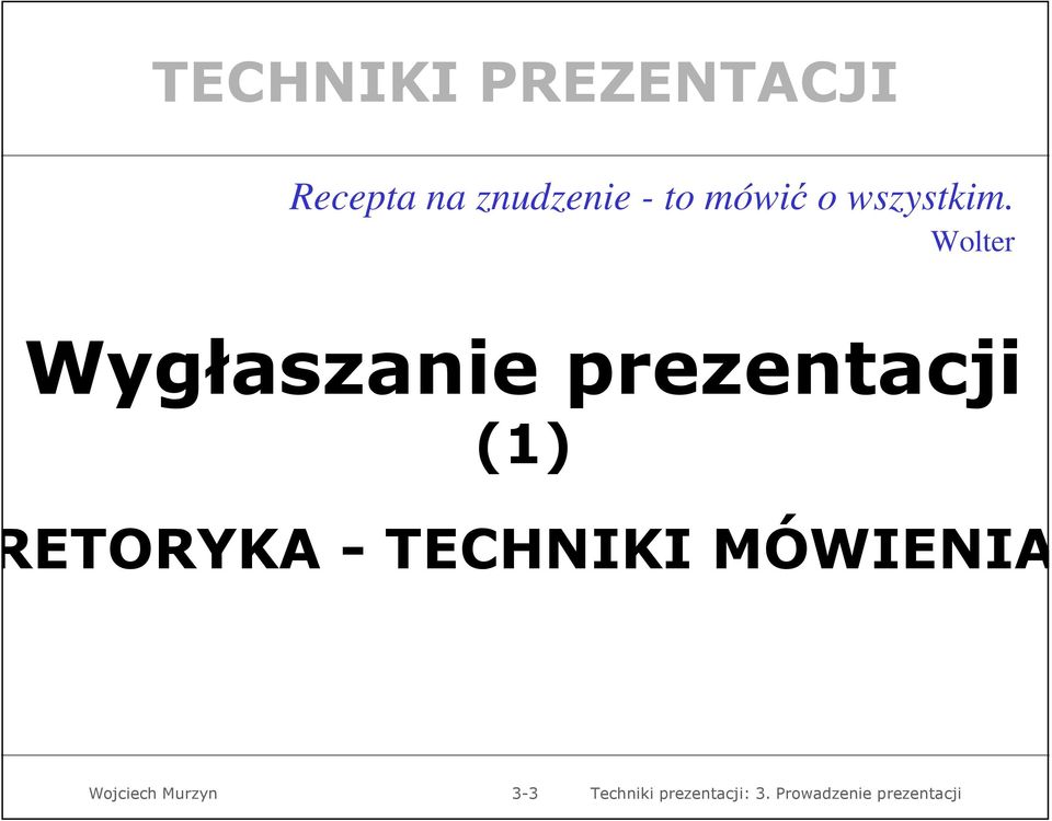 Wolter Wygłaszanie prezentacji