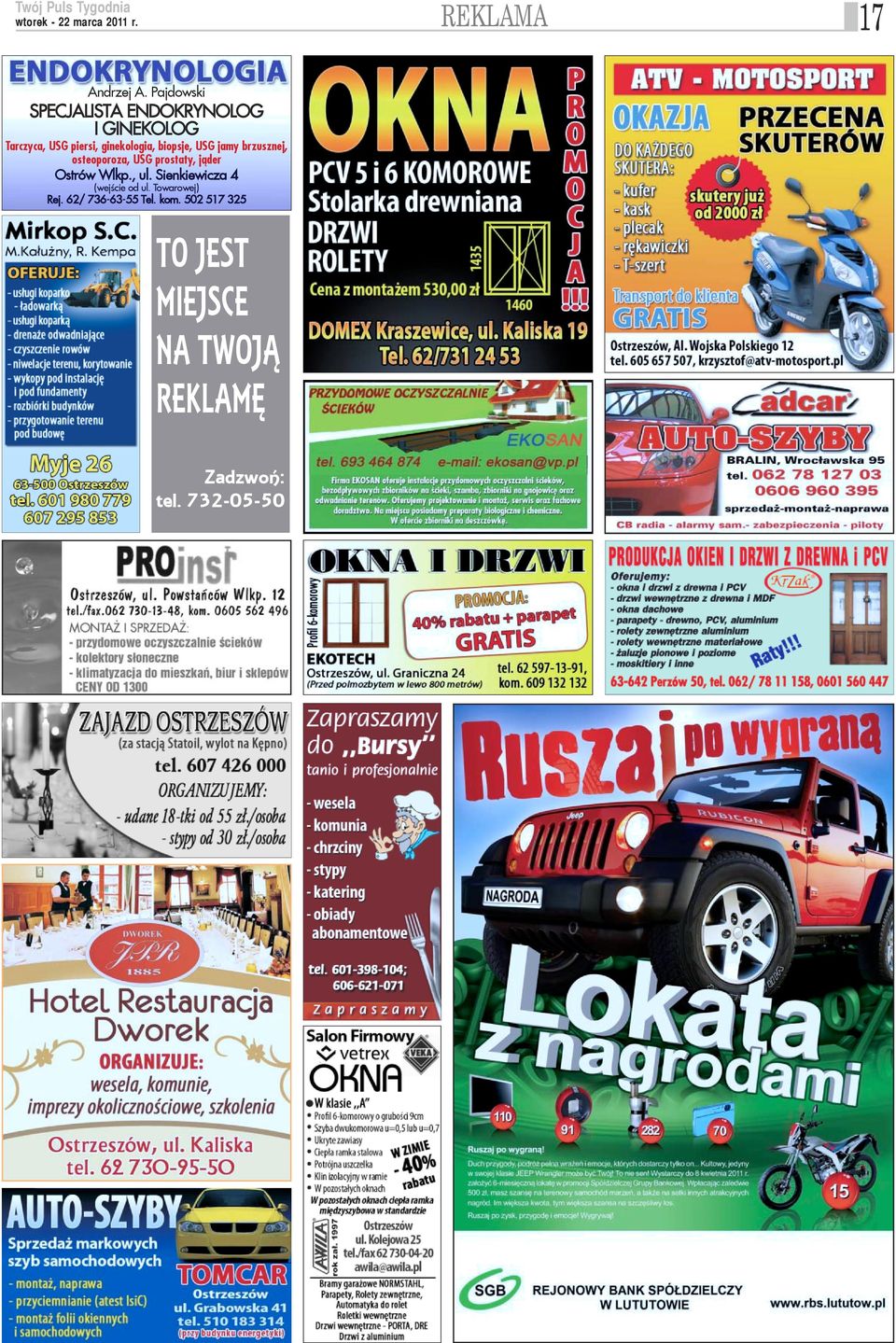 ginekologia, biopsje, USG jamy brzusznej, osteoporoza, USG prostaty, j¹der