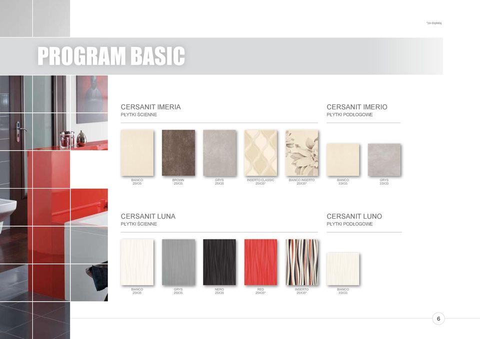 Bianco 33x33 Grys 33x33 cersanit luna