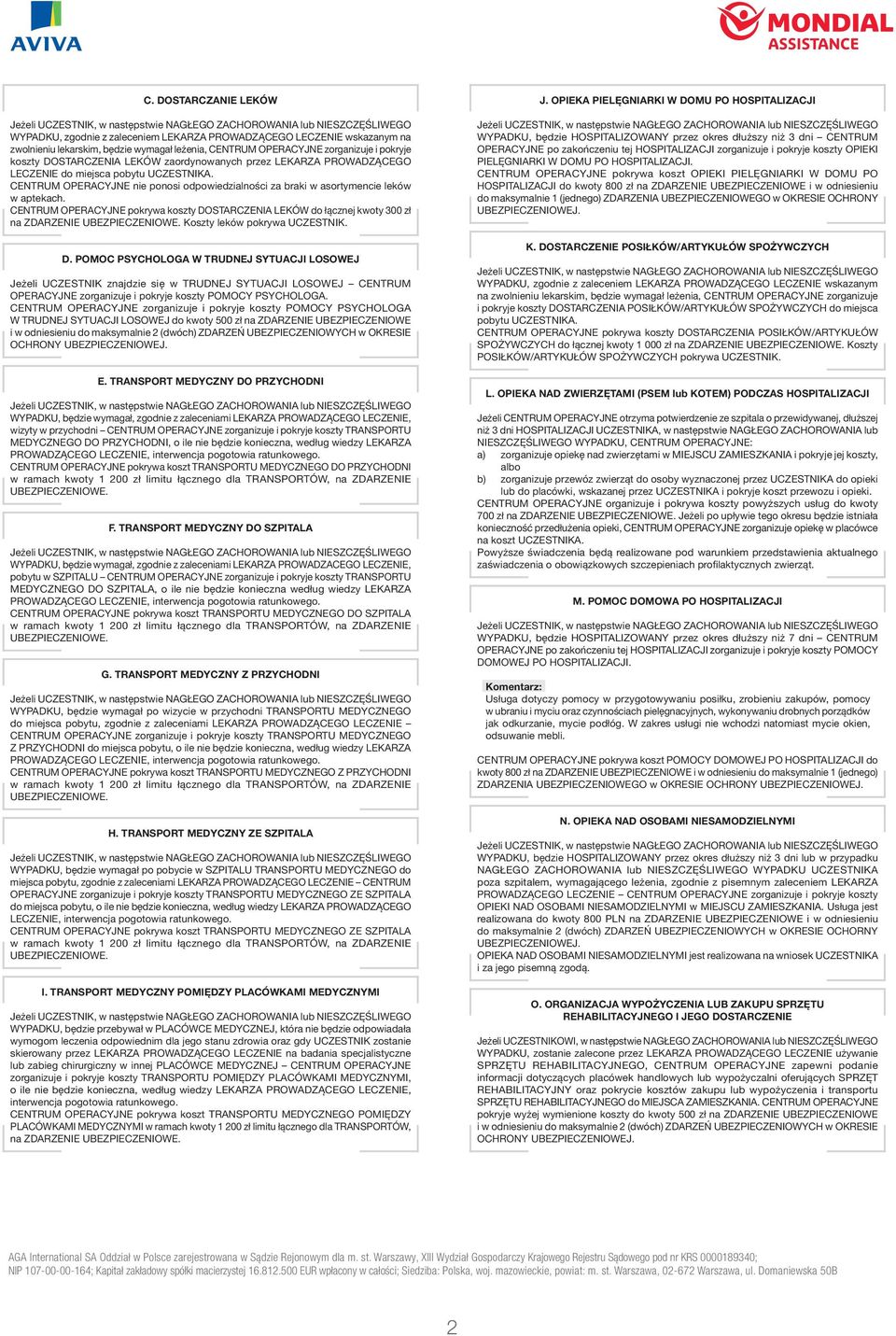 CENTRUM OPERACYJNE pokrywa koszty DO