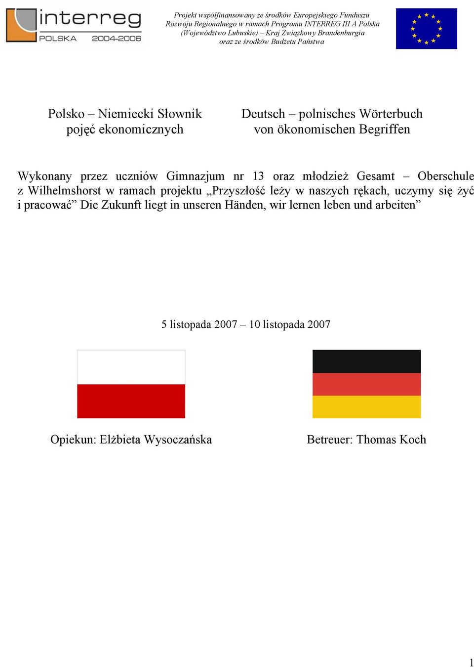 Polsko Niemiecki Słownik pojęć ekonomicznych. Deutsch polnisches Wörterbuch  von ökonomischen Begriffen - PDF Darmowe pobieranie