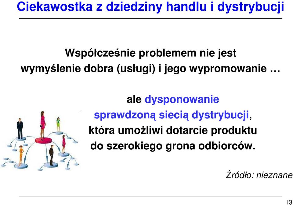 wypromowanie ale dysponowanie sprawdzoną siecią dystrybucji,