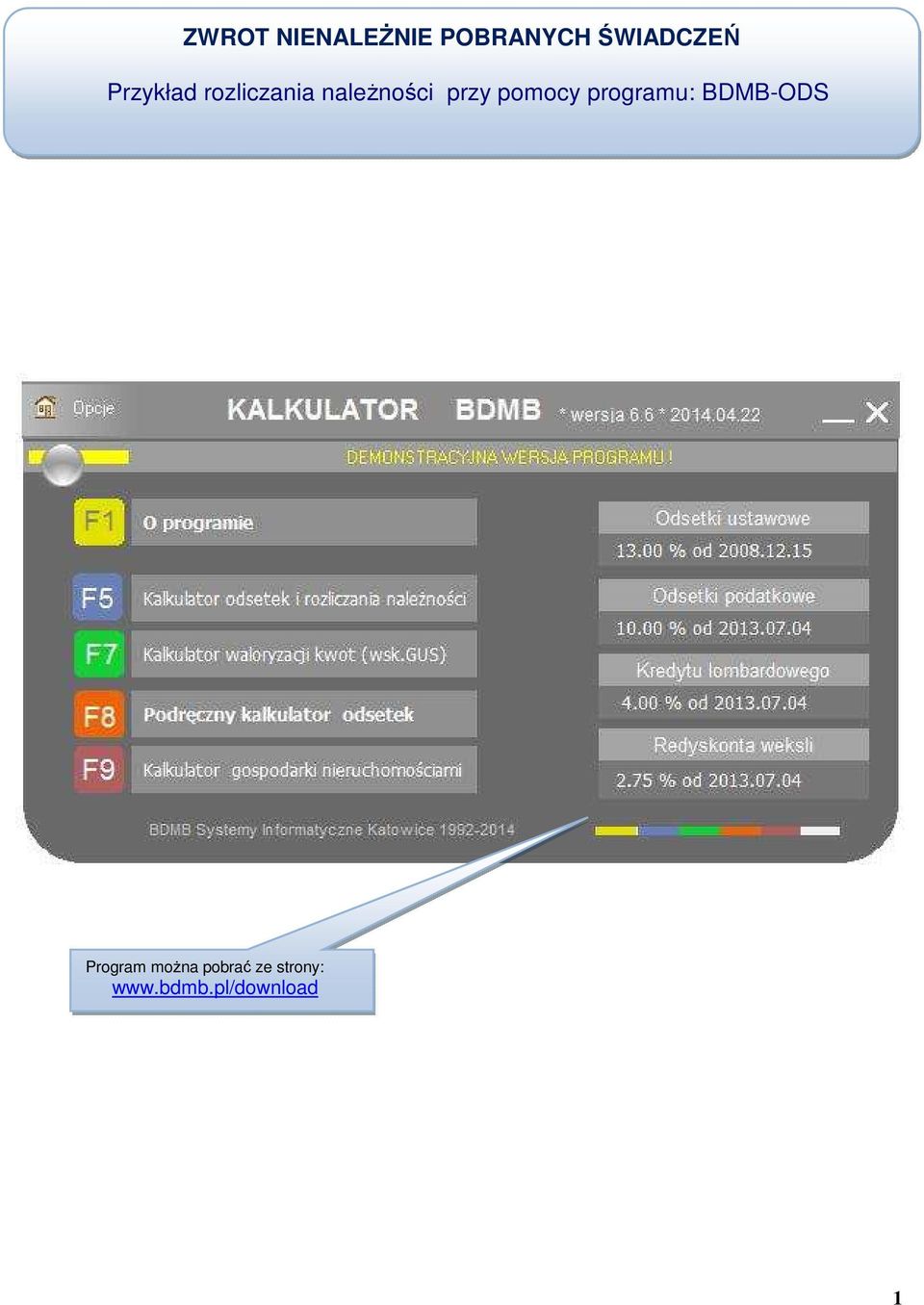 pomocy programu: BDMB-ODS Program