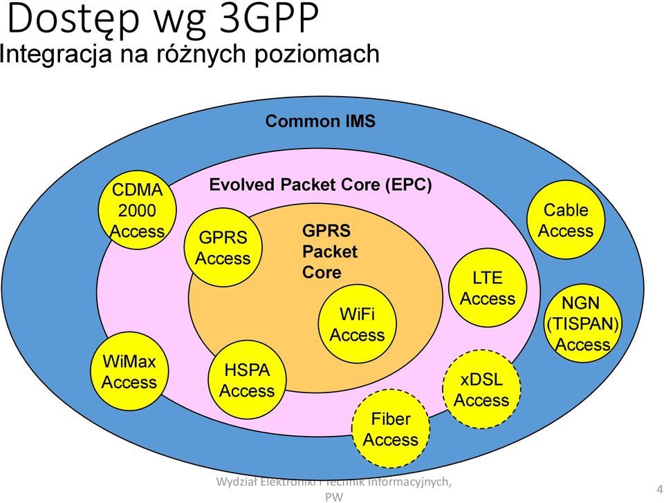 GPRS Packet Core WiFi Access Fiber Access LTE Access xdsl Access Cable