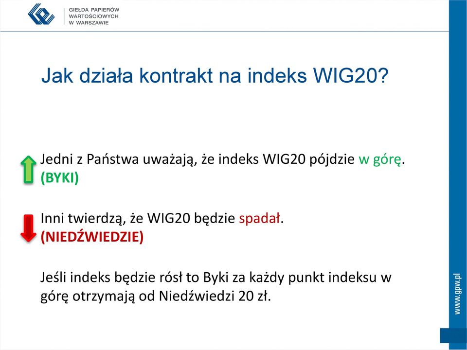 (BYKI) Inni twierdzą, że WIG20 będzie spadał.