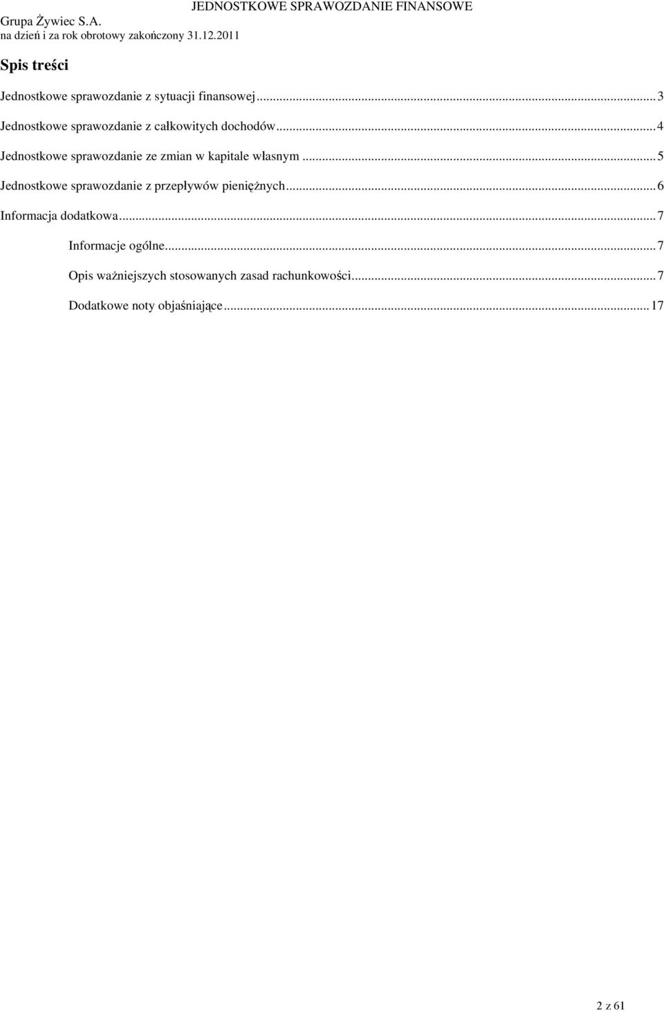 ..4 Jednostkowe sprawozdanie ze zmian w kapitale własnym.