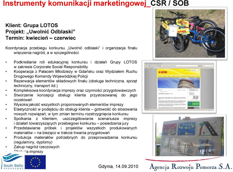 elementów składowych finału (obsługa techniczna, sprzęt techniczny, transport itd.