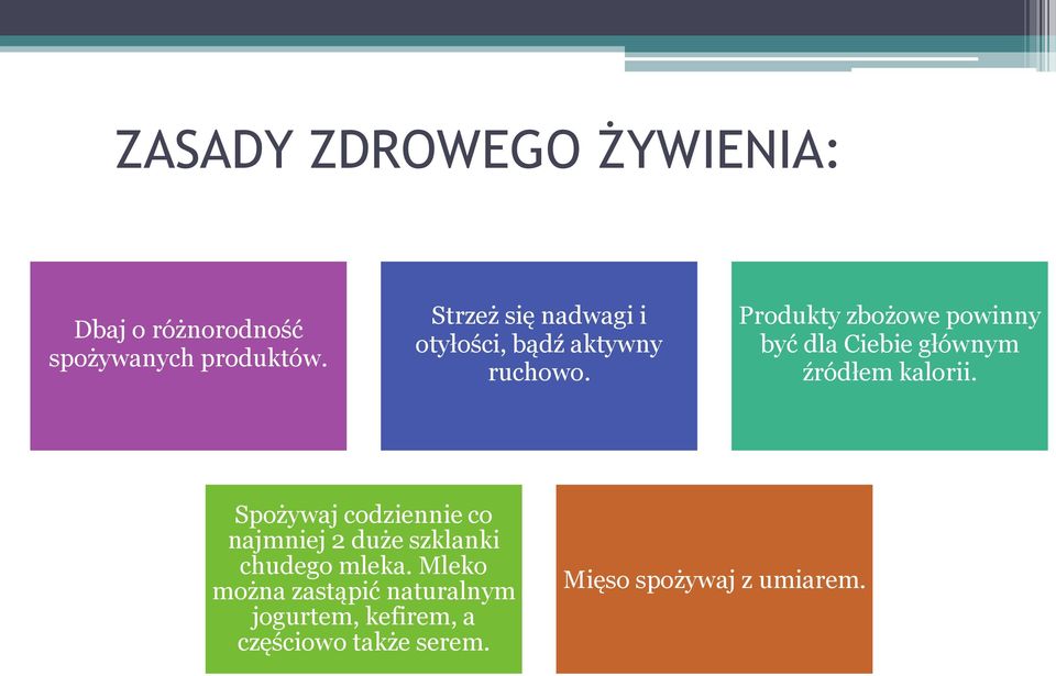 Produkty zbożowe powinny być dla Ciebie głównym źródłem kalorii.