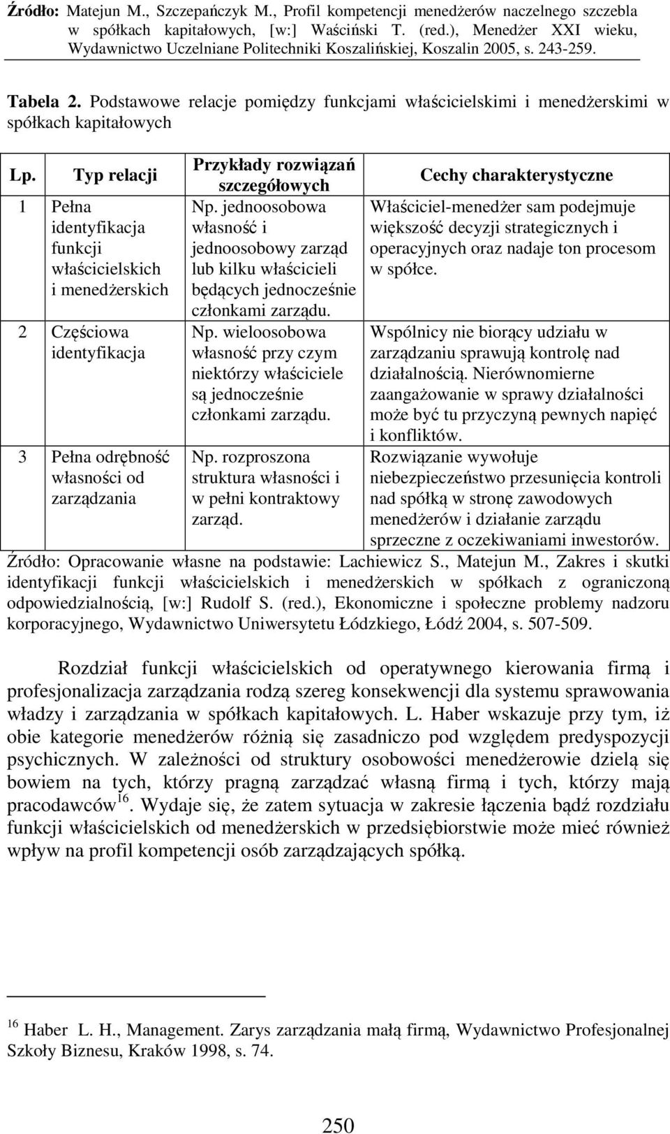 jednoosobowa własność i jednoosobowy zarząd lub kilku właścicieli będących jednocześnie członkami zarządu. Np. wieloosobowa własność przy czym niektórzy właściciele są jednocześnie członkami zarządu.
