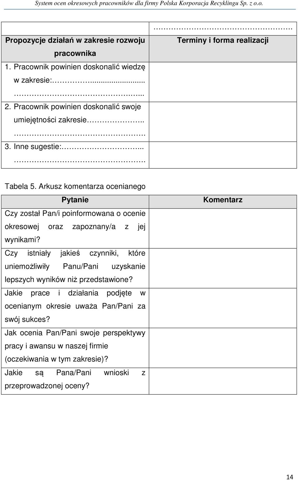 Czy istniały jakieś czynniki, które uniemożliwiły Panu/Pani uzyskanie lepszych wyników niż przedstawione?