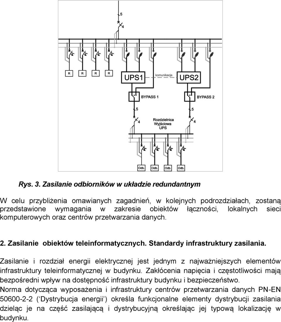 komputerowych oraz centrów przetwarzania danych. 2. asilanie obiektów teleinformatycznych. Standardy infrastruktury zasilania.