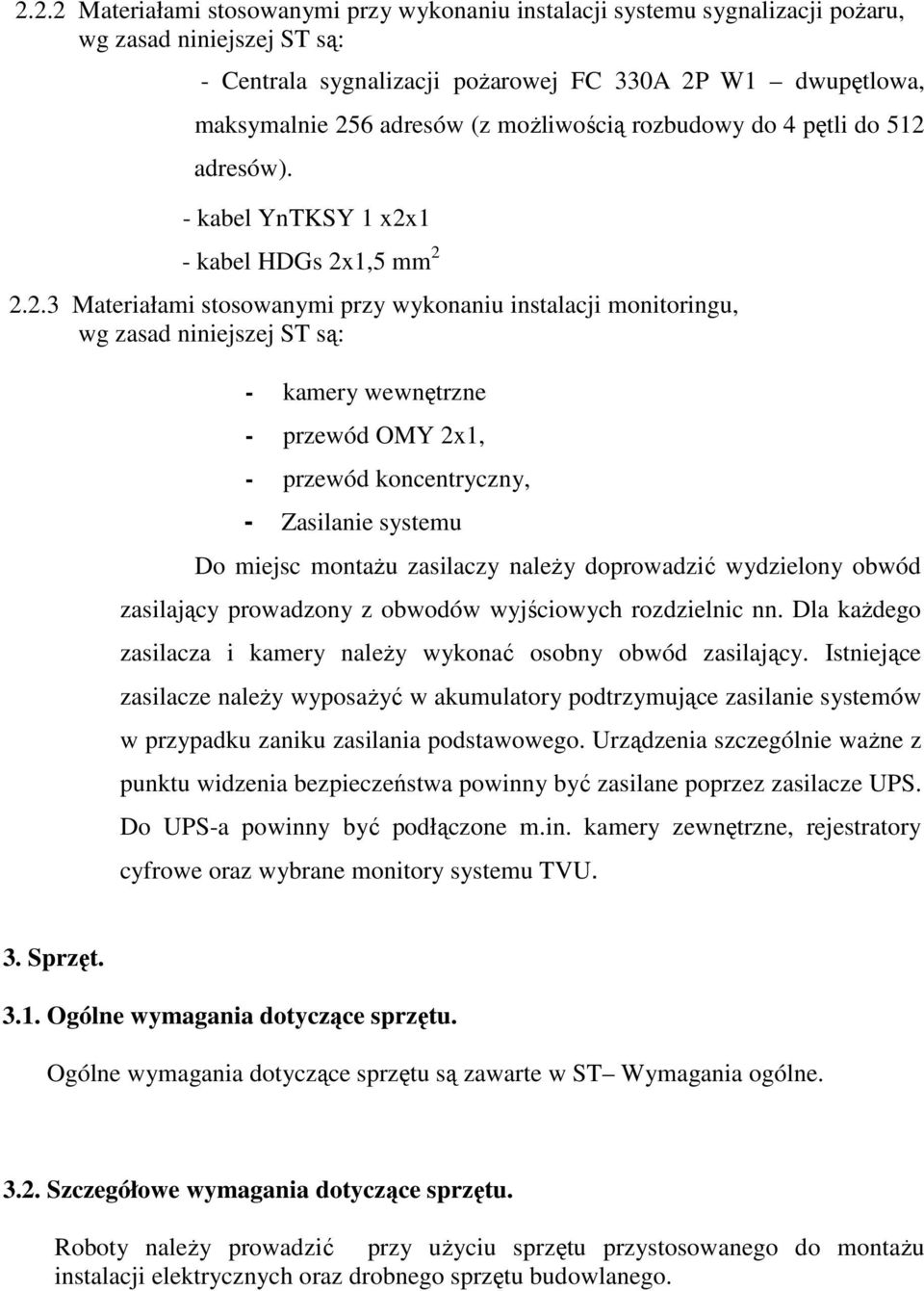 adresów). - kabel YnTKSY 1 x2x