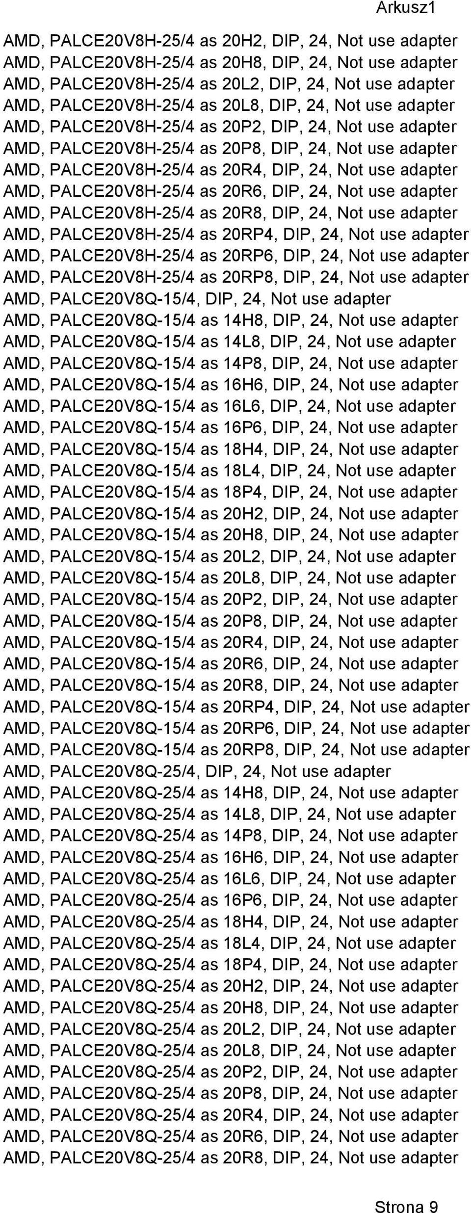 PALCE20V8H-25/4 as 20R6, DIP, 24, Not use adapter AMD, PALCE20V8H-25/4 as 20R8, DIP, 24, Not use adapter AMD, PALCE20V8H-25/4 as 20RP4, DIP, 24, Not use adapter AMD, PALCE20V8H-25/4 as 20RP6, DIP,