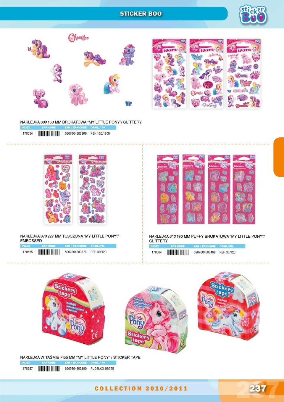 30/120 NAKLEJKA 61X190 MM PUFFY BROKATOWA MY LITTLE PONY / GLITTERY 178564 5907604603468 PBH 30/120 5 907604 603376 5 907604 603468