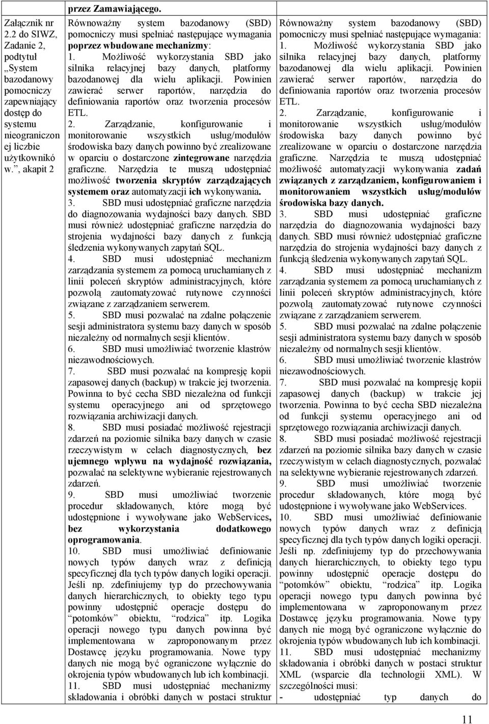 Możliwość wykorzystania SBD jako silnika relacyjnej bazy danych, platformy bazodanowej dla wielu aplikacji.