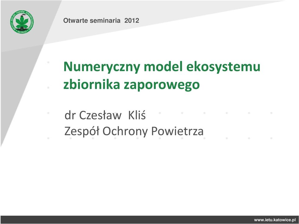 zbiornika zaporowego dr