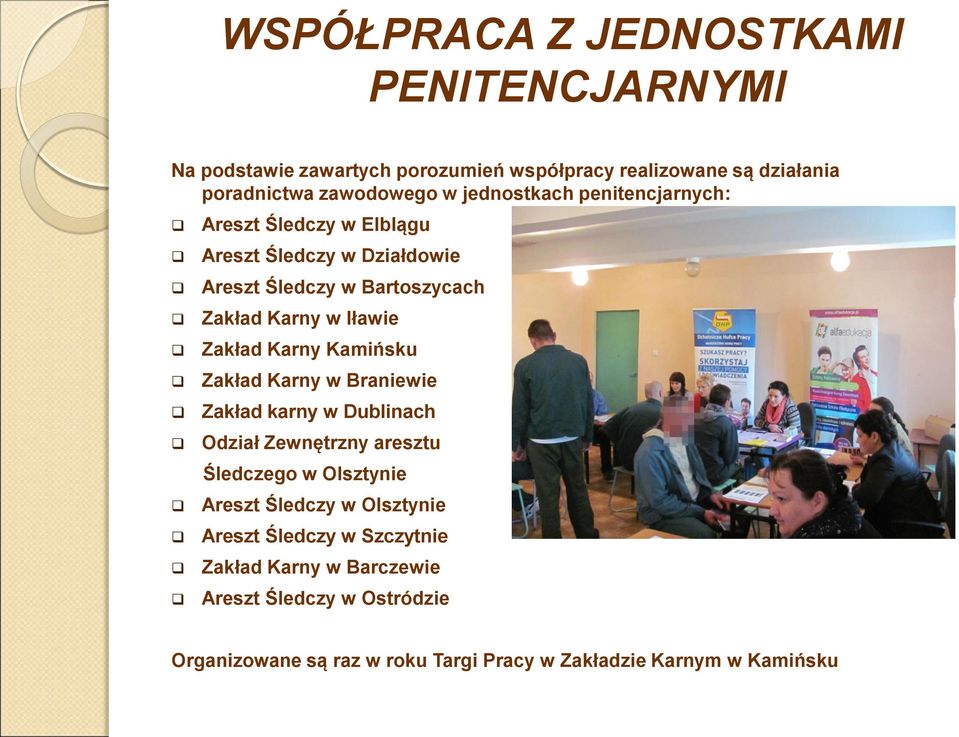 Karny Kamińsku Zakład Karny w Braniewie Zakład karny w Dublinach Odział Zewnętrzny aresztu Śledczego w Olsztynie Areszt Śledczy w Olsztynie
