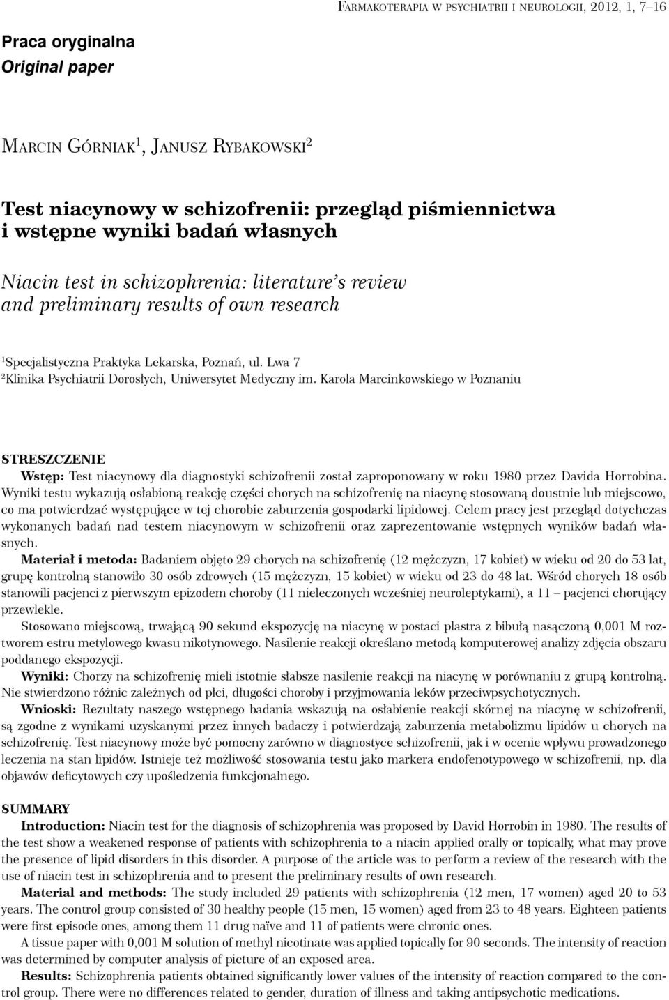 Lwa 7 2 Klinika Psychiatrii Dorosłych, Uniwersytet Medyczny im.