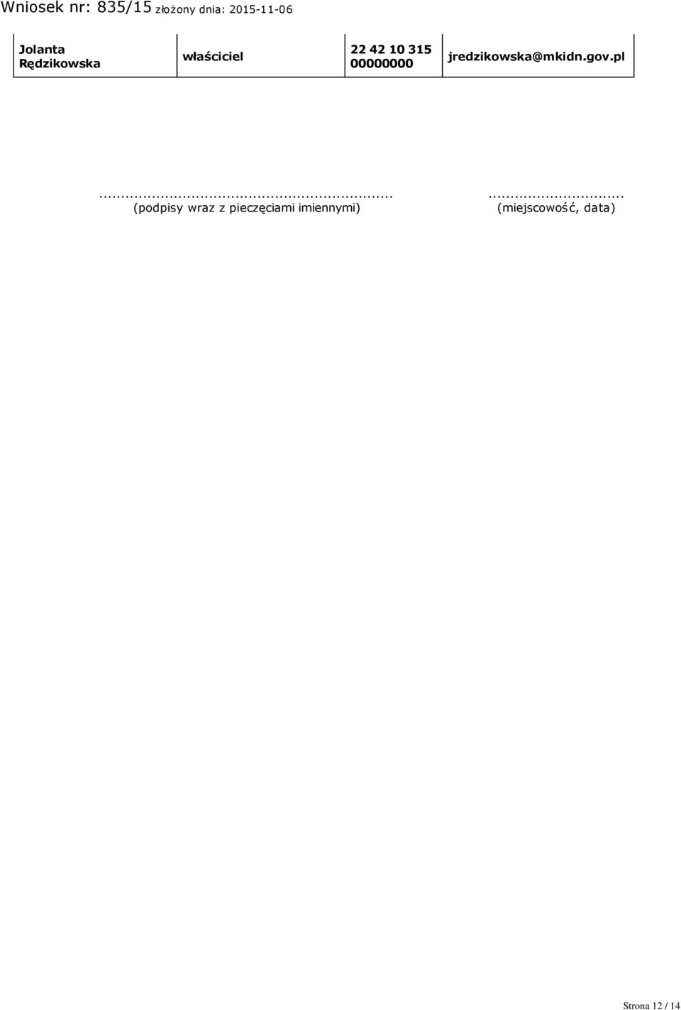 .. (podpisy wraz z pieczęciami imiennymi).