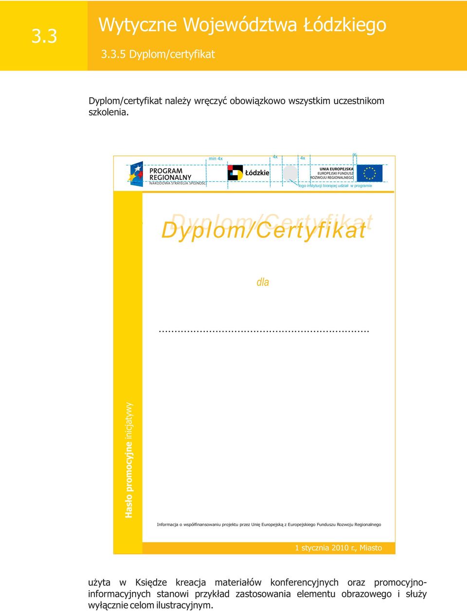 min Dyplom/Certyfikat dla.