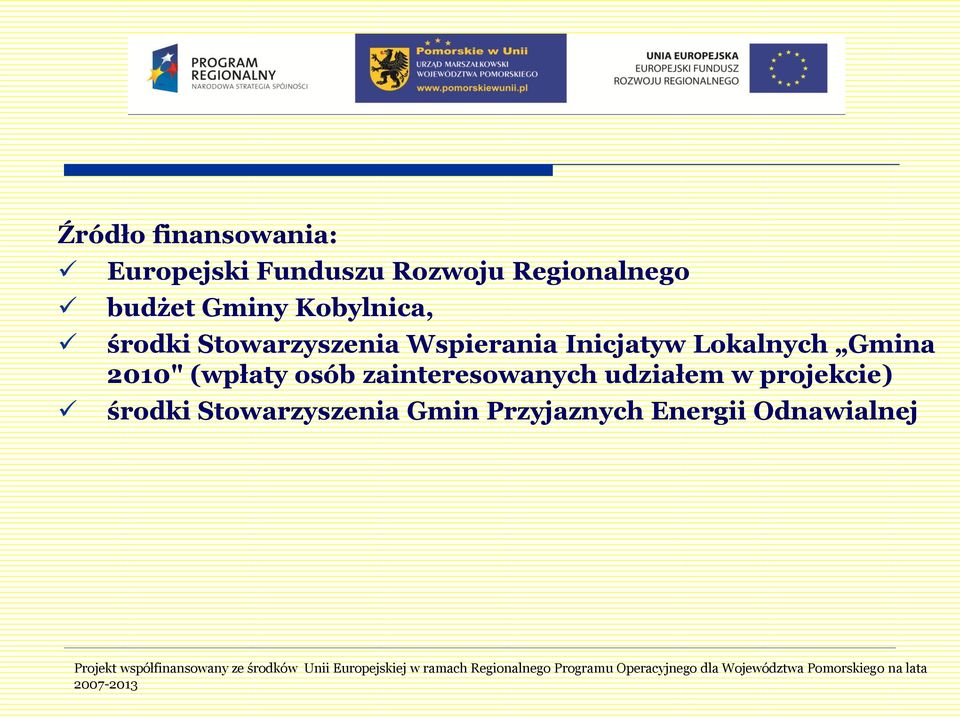 Inicjatyw Lokalnych Gmina 2010" (wpłaty osób zainteresowanych