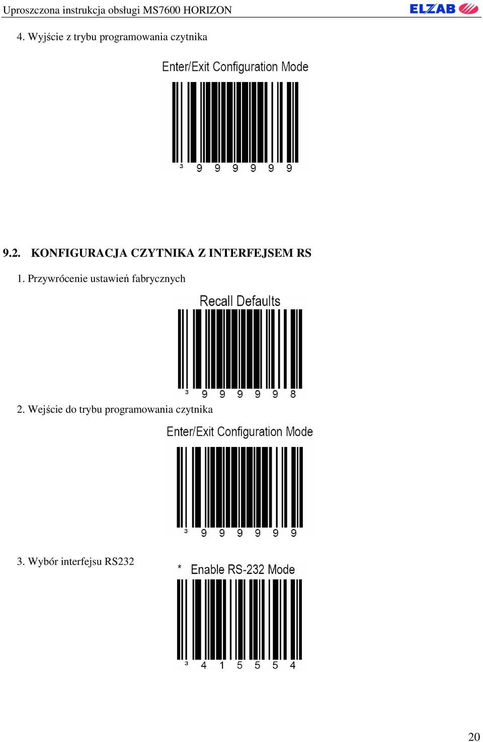 Przywrócenie ustawień fabrycznych 2.