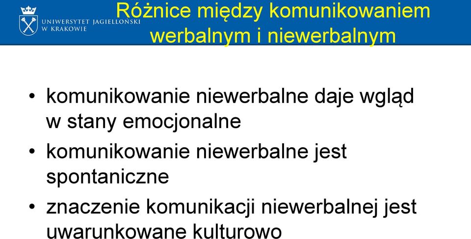 emocjonalne komunikowanie niewerbalne jest