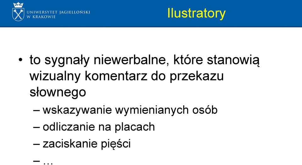 przekazu słownego wskazywanie