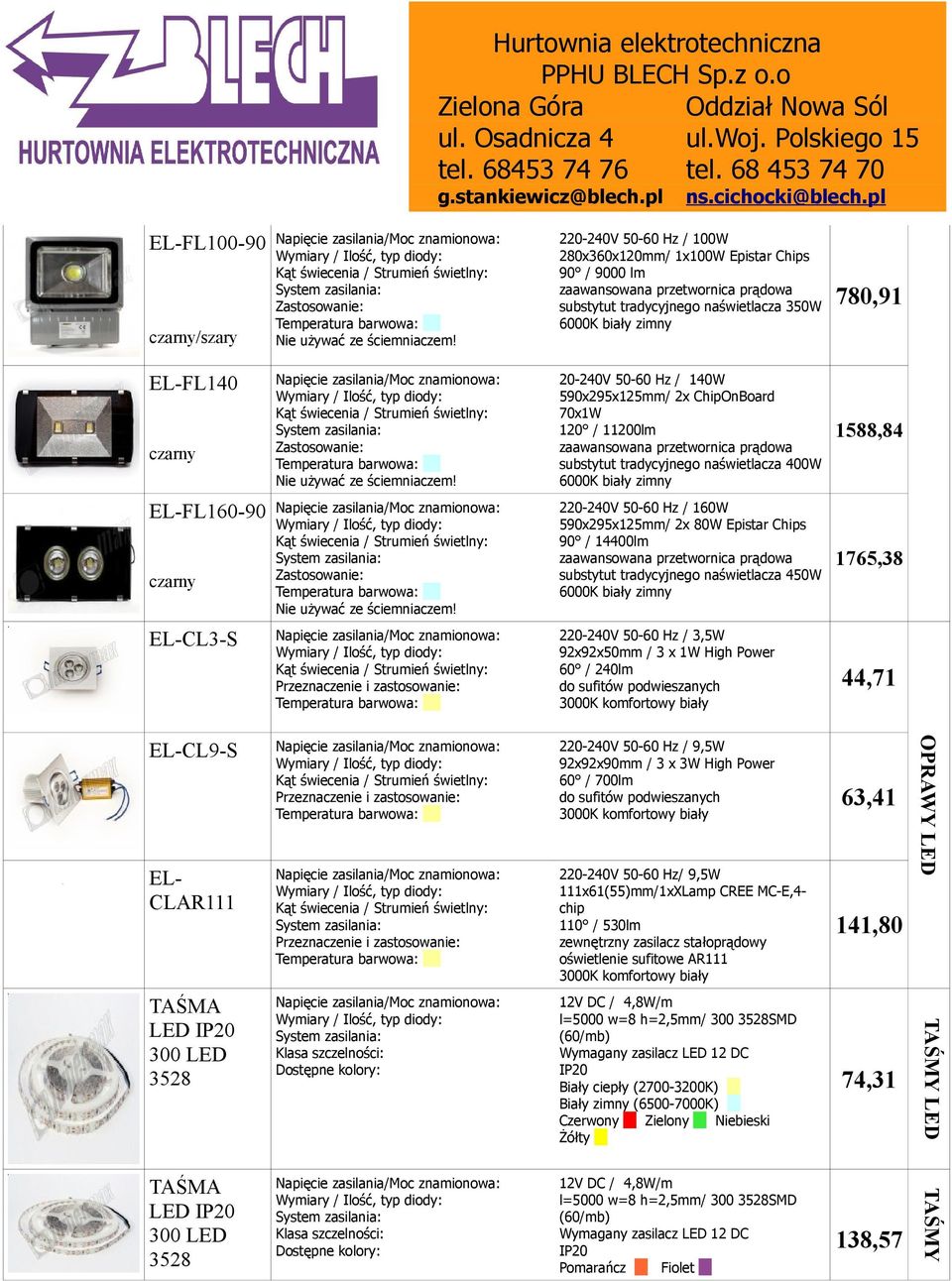 14400lm substytut tradycyjnego naświetlacza 4 biały zimny 220-240V 50-60 Hz / 3,5W 92x92x50mm / 3 x 1W High Power 60 / 240lm do sufitów podwieszanych 3000K komfortowy biały 780,91 1588,84 1765,38