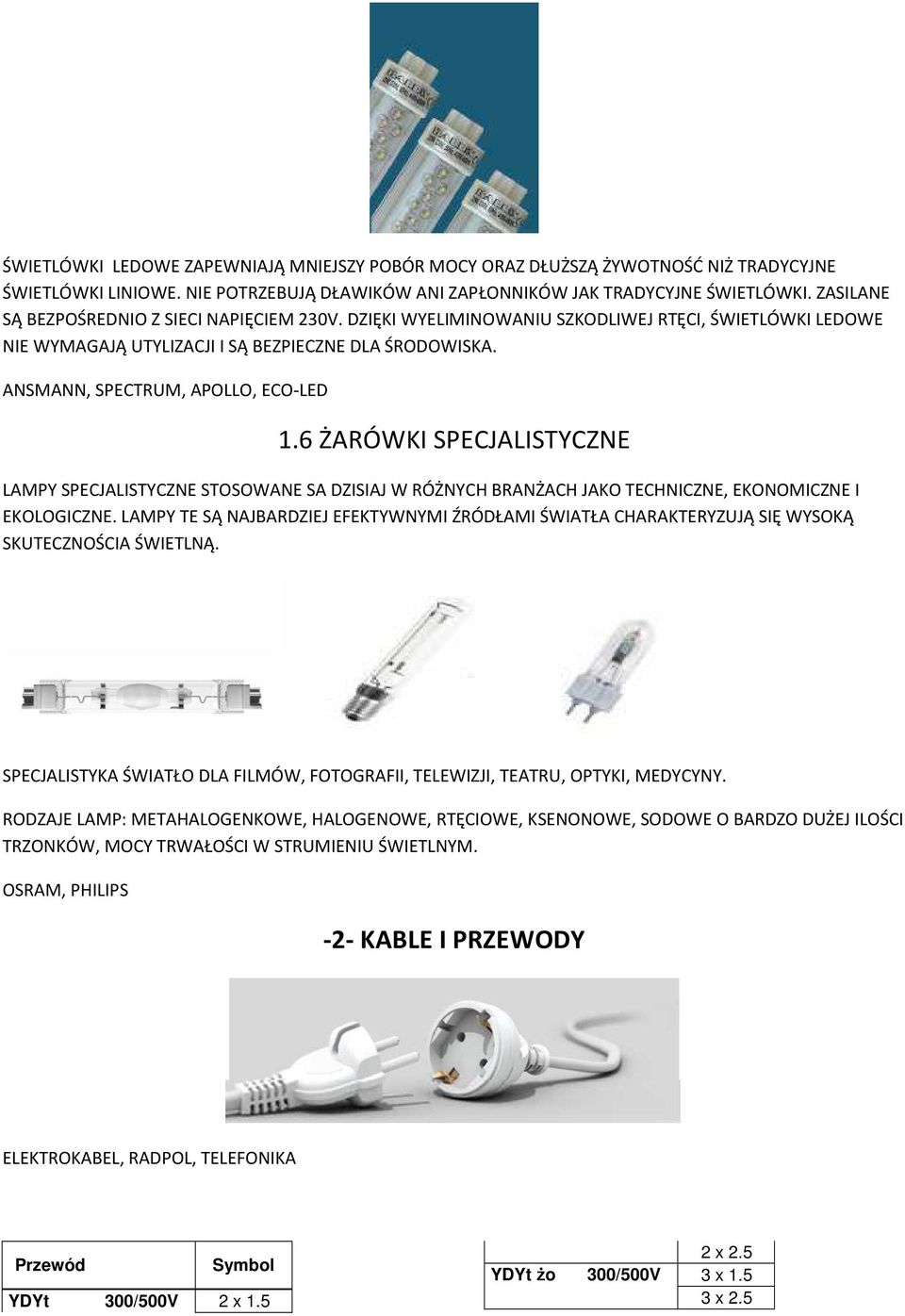 6 ŻARÓWKI SPECJALISTYCZNE LAMPY SPECJALISTYCZNE STOSOWANE SA DZISIAJ W RÓŻNYCH BRANŻACH JAKO TECHNICZNE, EKONOMICZNE I EKOLOGICZNE.