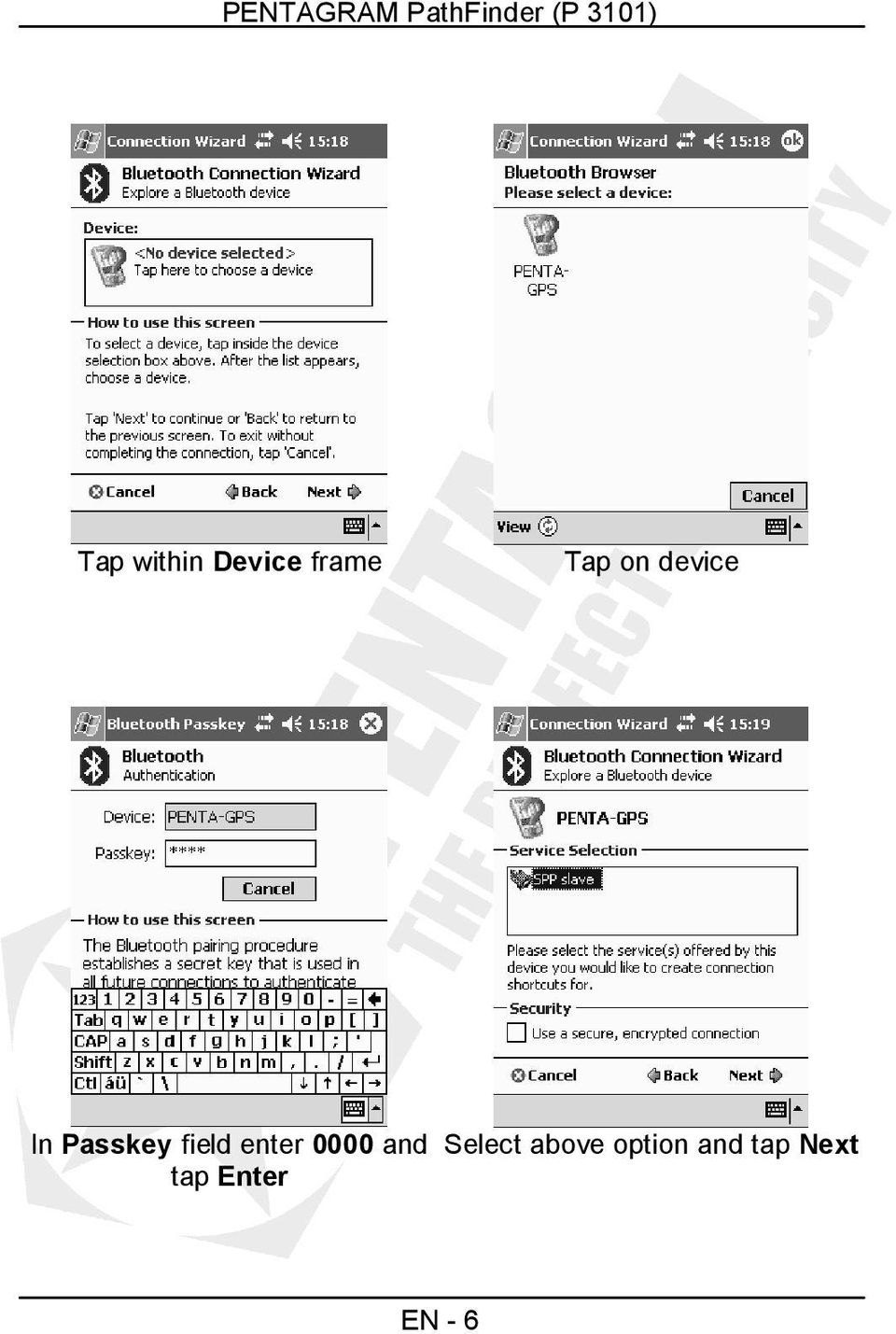 Passkey field enter 0000 and tap