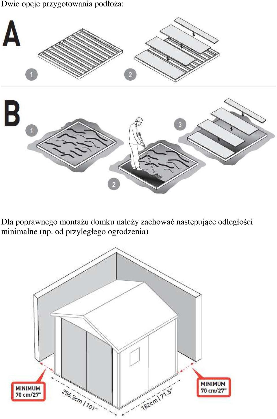 zachować następujące odległości