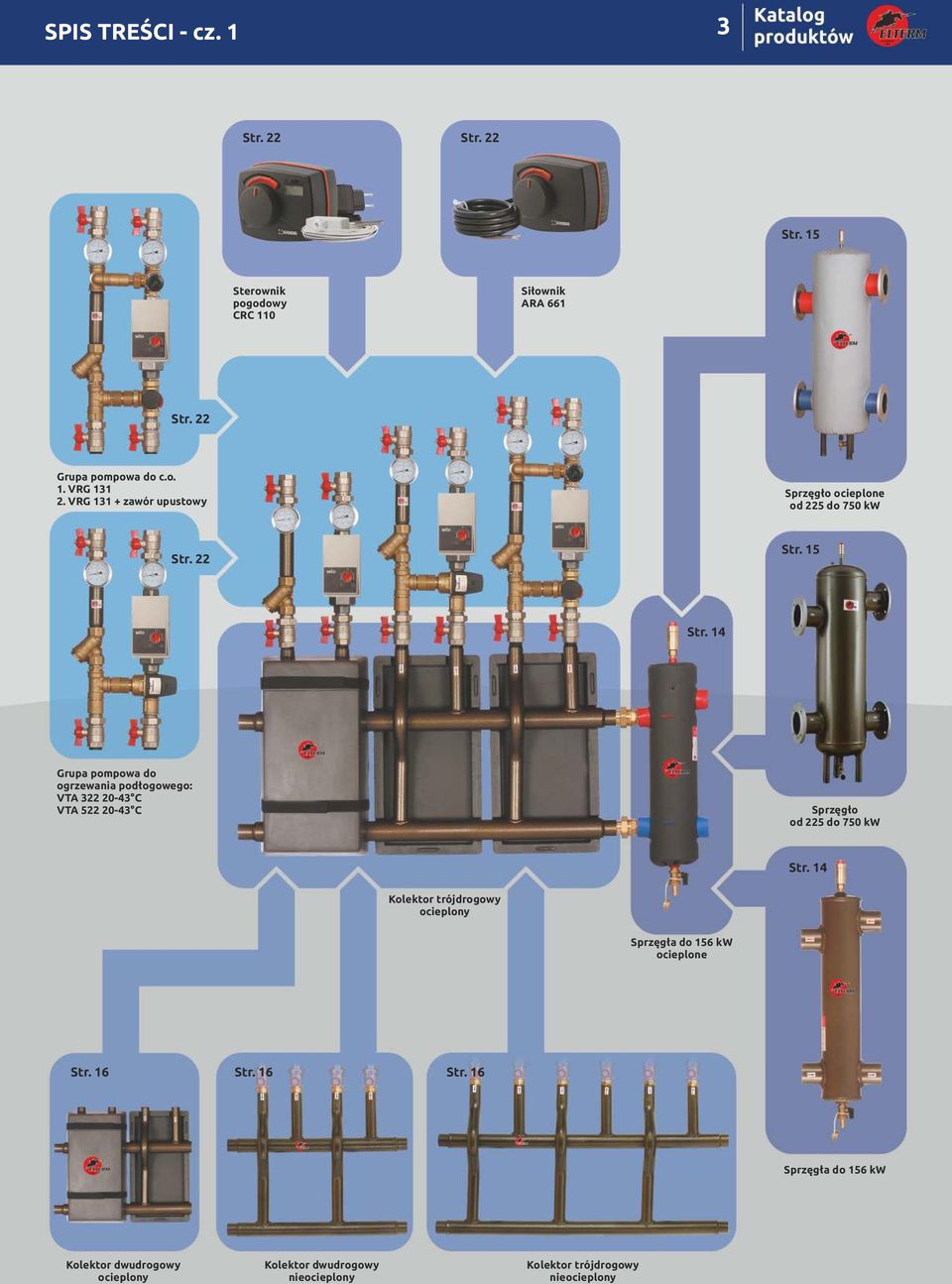 14 Grupa pompowa do ogrzewania podłogowego: VTA 0-4 C VTA 5 0-4 C Sprzęgło od 5 do 750 kw Str.