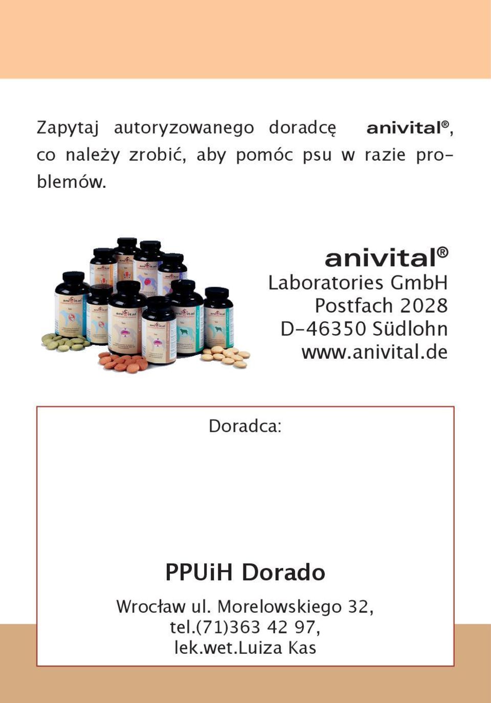 anivital Laboratories GmbH Postfach 2028 D-46350 Südlohn www.