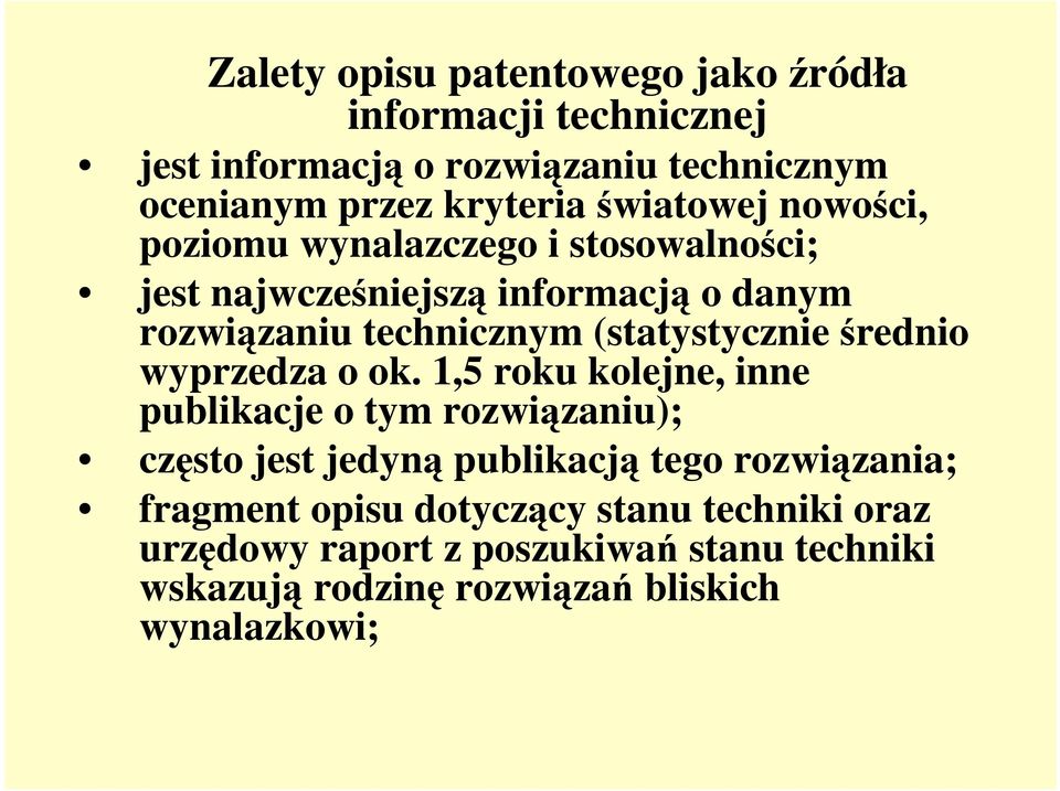 (statystycznie średnio wyprzedza o ok.