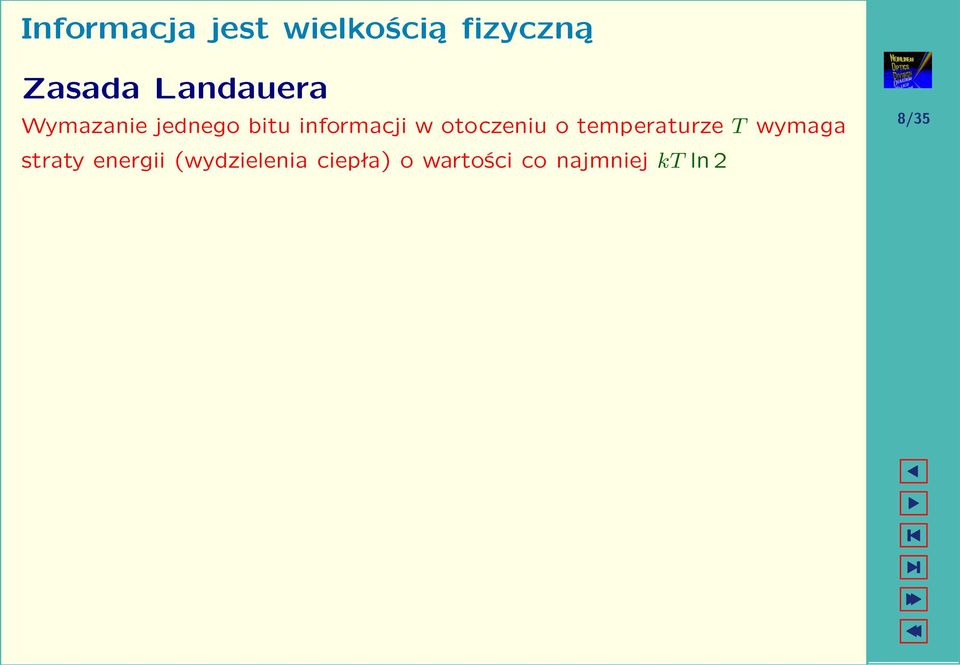 otoczeniu o temperaturze T wymaga straty