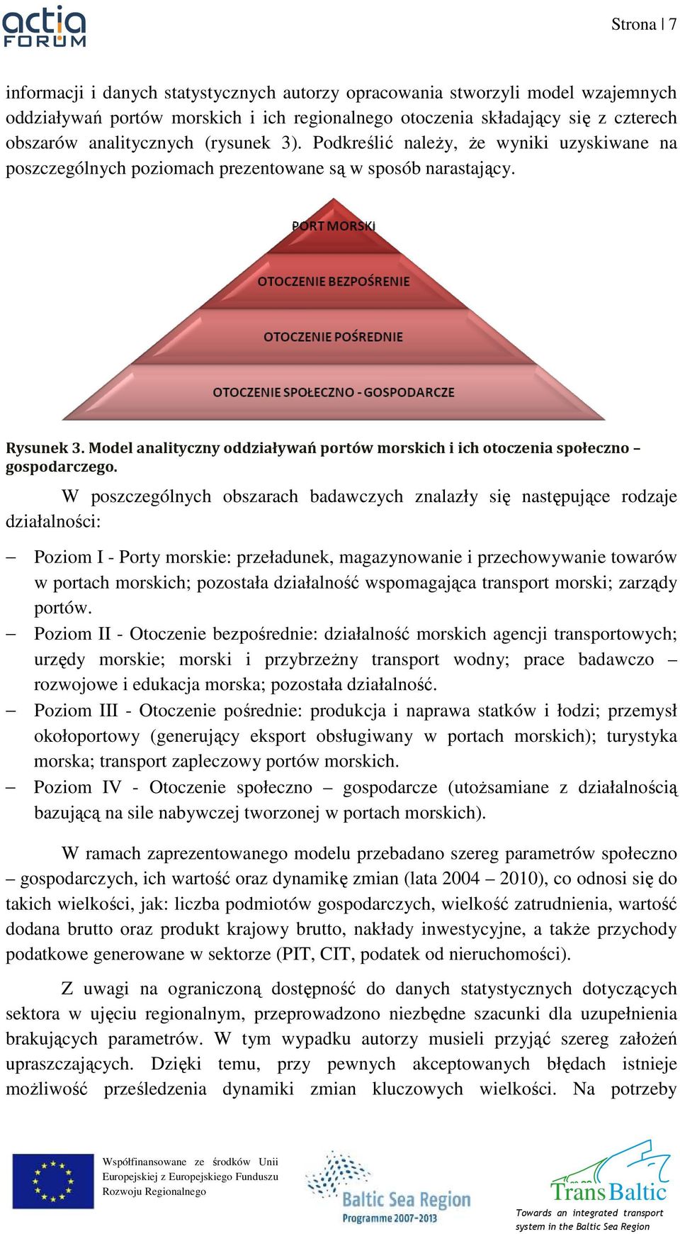 Model analityczny oddziaływań portów morskich i ich otoczenia społeczno gospodarczego.